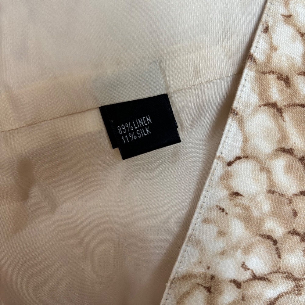 Lafayette 148 New York Gold Animal Print Linen Silk Blazer Size 10P Mob‎ Luxe - Picture 5 of 9